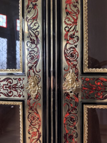 Vitrine de style Louis XIV en marqueterie Boulle XIXe siècle - Napoléon III