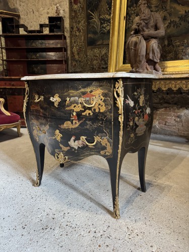 Commode en laque de Chine du XIXe siècle - Mobilier Style Napoléon III