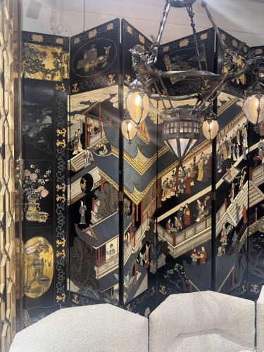 20th century - Coromandel lacquer folding screen circa 1930