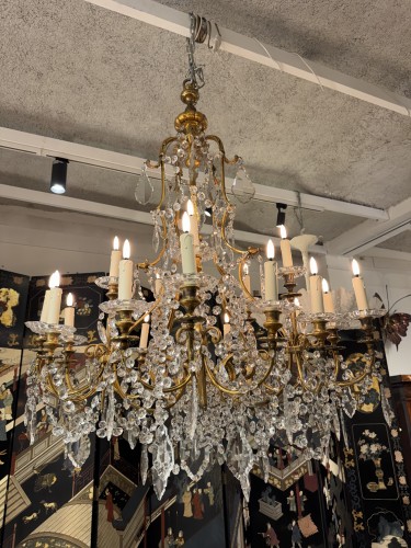 Lustre en bronze et Cristal du XIXe siècle - Luminaires Style Napoléon III