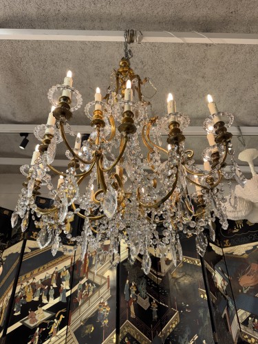 Luminaires Lustre - Lustre en bronze et Cristal du XIXe siècle