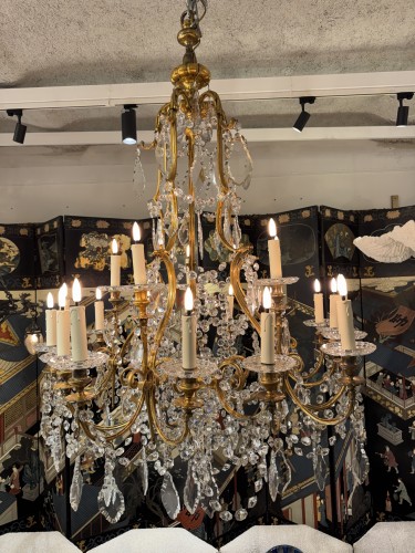 Lustre en bronze et Cristal du XIXe siècle - Antiquités Simon
