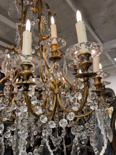 XIXe siècle - Lustre en bronze et Cristal du XIXe siècle