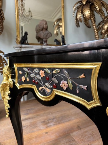 Bureau plat en marqueterie de Pierres dures - Napoléon III