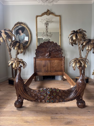 Mobilier Lit - Lit de repos aux Paons d’époque Art Nouveau