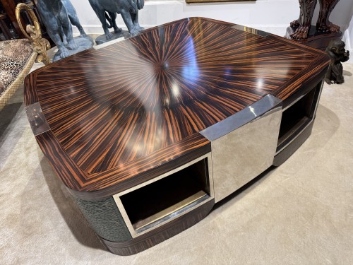 Table basse vers 1970 de style Art déco en ébène de Macassar - Antiquités Simon