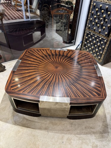  - Table basse vers 1970 de style Art déco en ébène de Macassar
