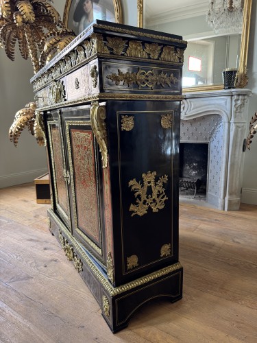 XIXe siècle - Meuble d’appui Napoléon III en marqueterie Boulle