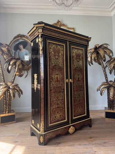 Armoire en marqueterie Boulle d’époque Napoléon III - Mobilier Style Napoléon III