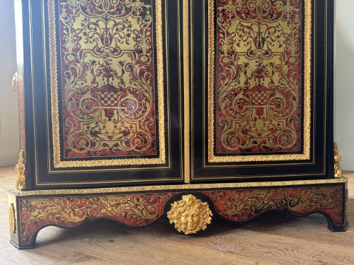 Napoléon III - Armoire en marqueterie Boulle d’époque Napoléon III