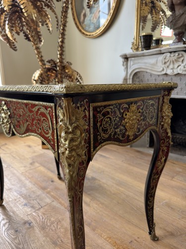 Bureau en marqueterie Boulle estampillé de Thomas Willson XIXe - Antiquités Simon