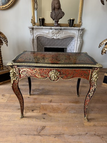 Napoléon III - Bureau en marqueterie Boulle estampillé de Thomas Willson XIXe