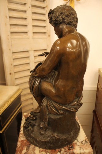 VENOT Cyprien François (1808-1886) Putto aux tourterelles - Sculpture Style 