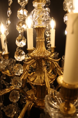 Napoléon III - Gilded bronze and crystal chandelier with twelve lights, Napoleon III period