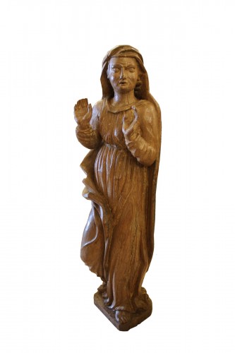 Importante Vierge en chêne du XVIIe siècle