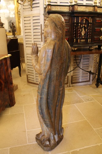 XVIIe siècle - Importante Vierge en chêne du XVIIe siècle