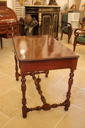 Louis XIV - Louis XIV table in mahogany, gaîac and oak, Nantes work from the 18th century