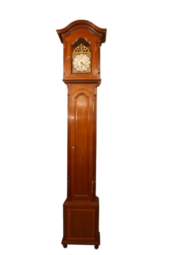 Horloge Bordelaise en acajou massif, époque XVIIIe siècle