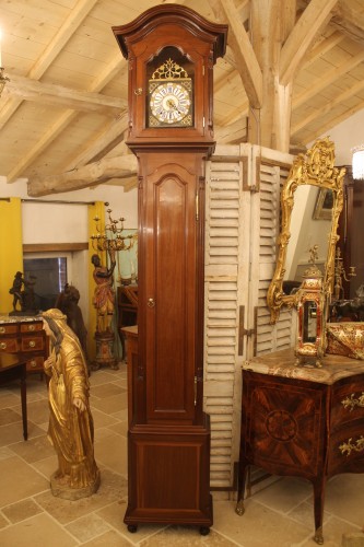Horloge Bordelaise en acajou massif, époque XVIIIe siècle - Horlogerie Style Transition