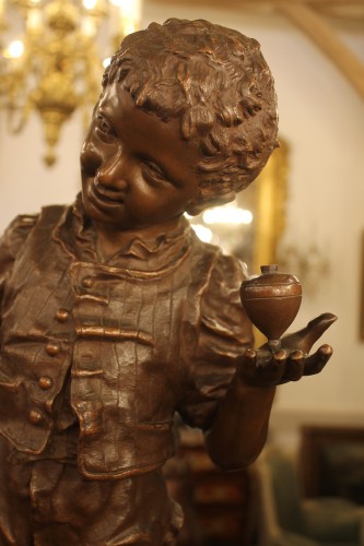 Antiquités - Anfrie Charles (1833-1905) - Enfant à la toupie