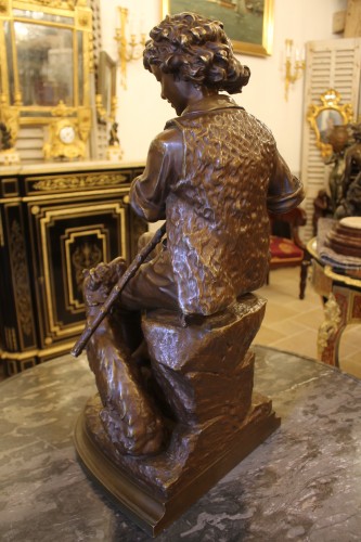 Sculpture Sculpture en Bronze - AIZELIN Eugène-Antoine (1821-1902) Berger Sculpteur