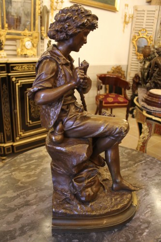 XIXe siècle - AIZELIN Eugène-Antoine (1821-1902) Berger Sculpteur