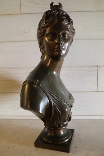 Sculpture Sculpture en Bronze - Charles GAUTIER Bronzier - Buste de Diane