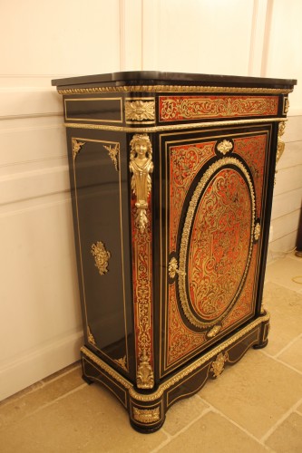 Meuble à hauteur d'appui en marqueterie Boulle, époque Napoléon III - Mobilier Style Napoléon III