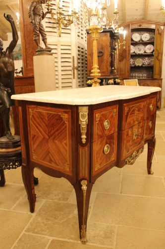 French Transition Commode, stamped C. LEBESGVE - Furniture Style Transition