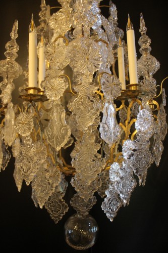 19th century - Large 9-light crystal church chandelier, 19th century