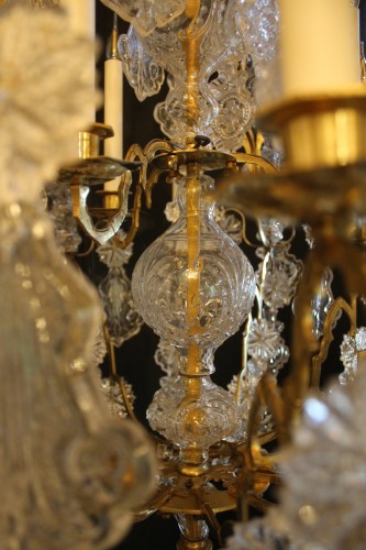  - Grand lustre d'église en cristal à 9 Feux, époque XIXe Siècle