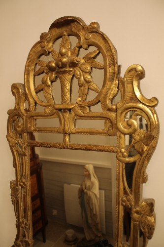 Antiquités - Miroir de Beaucaire à parecloses, Provence XVIIIe siècle
