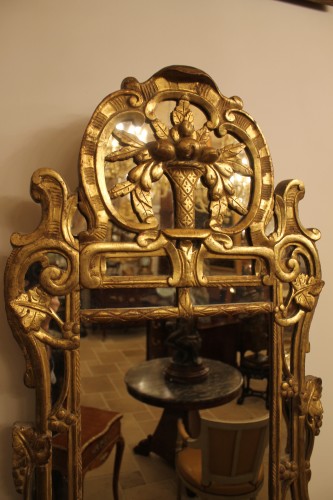 Antiquités - Miroir de Beaucaire à parecloses, Provence XVIIIe siècle