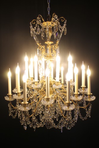 Baccarat, large 24-light chandelier, mid-19th century - Lighting Style Louis XV