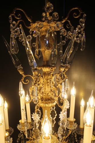 Baccarat, important lustre à 24 Feux, milieu du XIXe siècle - Antiquités Thierry Martin