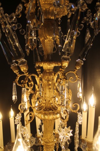 XIXe siècle - Baccarat, important lustre à 24 Feux, milieu du XIXe siècle