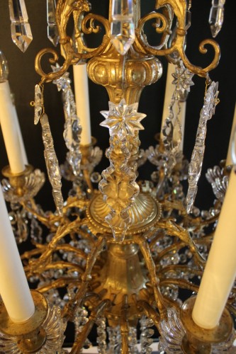 Baccarat, important lustre à 24 Feux, milieu du XIXe siècle - Louis XV