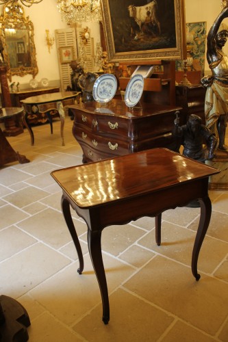 Antiquités - Solid mahogany cabaret table, Nantes Louis XV period