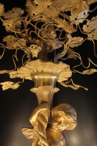 Antiquités - Important lustre au Putto, fin du XIXe siècle