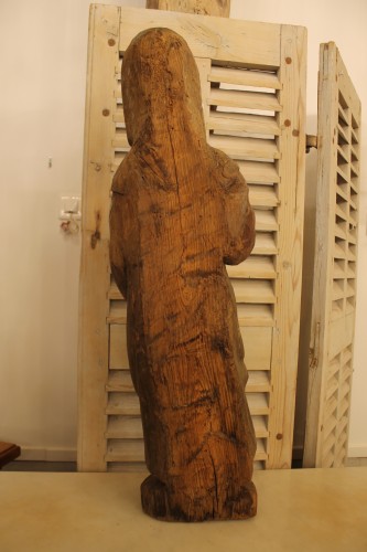Sainte en bois sculpté polychrome, Allemagne fin XVIe début XVIIe siècle - 
