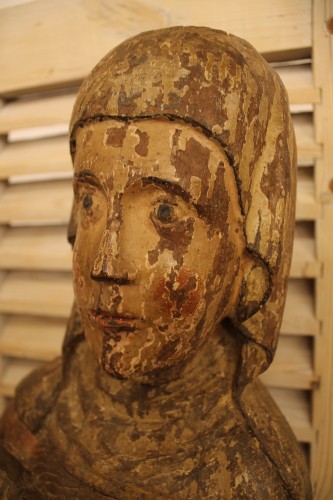  - Sainte en bois sculpté polychrome, Allemagne fin XVIe début XVIIe siècle