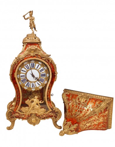 Cartel et sa console Louis XV en marqueterie Boulle estampille A DUBOIS