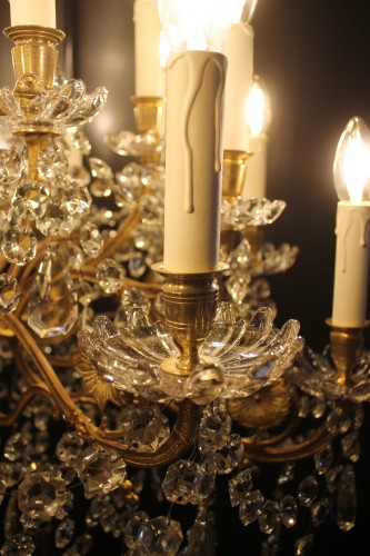 Important lustre en bronze et cristal à 24 feux, époque Napoléon III - Napoléon III