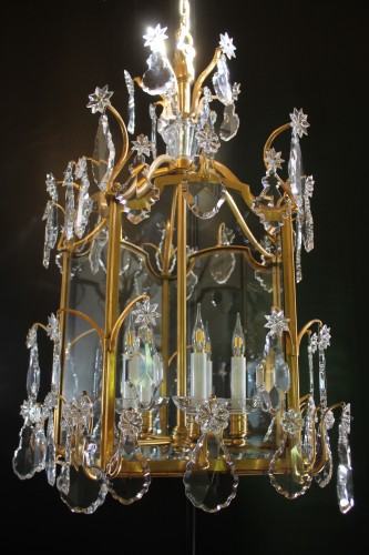 Baccarat – Importante lanterne en bronze et cristal, circa 1900 - Luminaires Style 