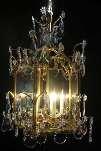 Luminaires Lustre - Baccarat – Importante lanterne en bronze et cristal, circa 1900