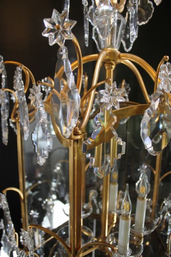 XXe siècle - Baccarat – Importante lanterne en bronze et cristal, circa 1900