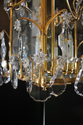 Antiquités - Baccarat – Importante lanterne en bronze et cristal, circa 1900