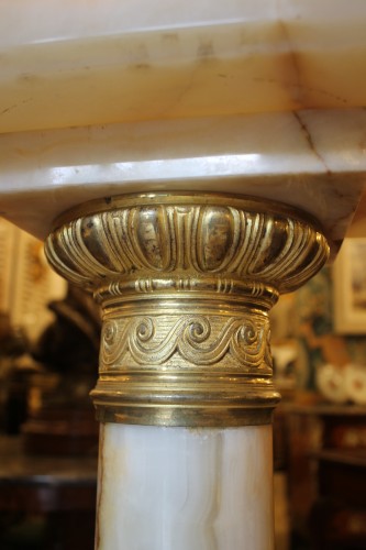 Objet de décoration Colonne Piédestal - Colonne en onyx et bronze doré, époque XIXe siècle