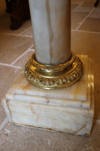 Colonne en onyx et bronze doré, époque XIXe siècle - Antiquités Thierry Martin