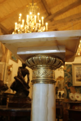 XIXe siècle - Colonne en onyx et bronze doré, époque XIXe siècle
